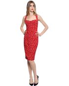 Dolce & Gabbana Polka Dot Printed Stretch Cady Dress - Lyst