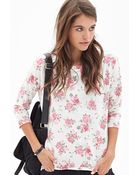 Forever 21 Clustered Rose Print Top - Lyst