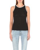 Maje Bead-Trim Linen Top - Lyst