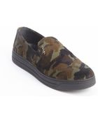 Prada Military Green Camouflage Printed Calf Hair Sip On Loafers - Lyst