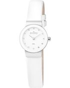 Skagen Women'S White Leather Strap 358Xsslww - Lyst
