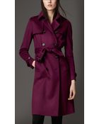 Burberry Long Double Cashmere Trench Coat - Lyst
