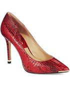 Michael Kors Avra Snake Leather Heels - Lyst