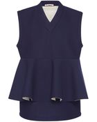 Marni Bicolor Bonded Jersey Peplum Top - Lyst