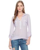 Splendid 34 Sleeve Shirting Top - Lyst