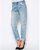 Levi's Levis Slashed 501 Boyfriend Jeans - Lyst