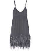 Rebecca Taylor Feather-embellished Silk Dress - Lyst