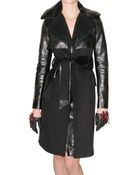 DSquared2 Wool and Leather Trench Coat - Lyst