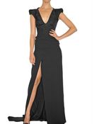 Antonio Berardi Long Jacquard and Cady Dress - Lyst