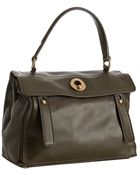 Saint Laurent Olive Calfskin Leather Muse Two Satchel - Lyst