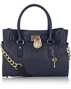 MICHAEL Michael Kors Navy East West Hamilton Satchel - Lyst