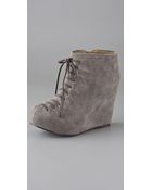 Jeffrey Campbell Hamilton Suede Wedge Booties - Lyst