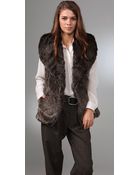 Club Monaco Gia Faux Fur Vest - Lyst
