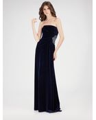 David Meister Beaded Strapless Velvet Gown - Lyst