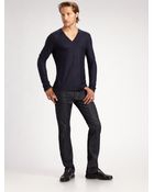 Versace Seamed V-neck Sweater - Lyst