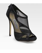 Jimmy Choo Marble Suede & Mesh Sandals - Lyst