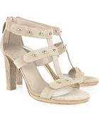 Gucci Studded Suede Sandals - Lyst