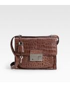 Michael Kors Gia Embossed Leather Flap Shoulder Bag - Lyst