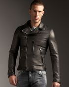 Dolce & Gabbana Leather Motorcycle Jacket - Lyst