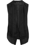 Donna Karan New York Leathertrim Offset Jacket - Lyst