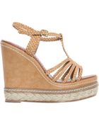 Paloma Barceló 120mm Wooven T-bar Espadrille Wedges - Lyst