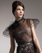 Valentino Rose Layered Tulle Blouse - Lyst