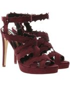 Rupert Sanderson Camoscio Suede Heels with Ankle-tie - Lyst