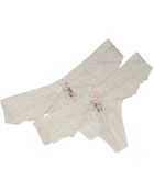 Betsey Johnson Set Of 2 - Pearl Lace Rebel Thongs - Lyst