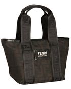 Fendi Black Zucca Nylon Mini Tote - Lyst