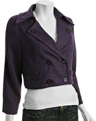 Marc By Marc Jacobs Deep Plum Wool Blend Cropped Jacket - Lyst