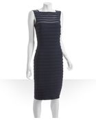 Tadashi Shoji Navy Stretch Shutter Illusion Sheath Dress - Lyst