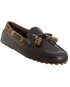 Tod's Brown Leather Haven Nappine Studded Tassel Loafers - Lyst