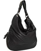 Deux Lux Black Ostrich Embossed Mercer Hobo - Lyst