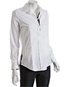 Burberry London White Cotton Button Front Shirt - Lyst