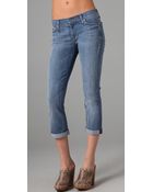 7 For All Mankind Cropped Skinny Jeans - Lyst
