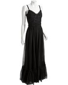 D&G Black Cotton Mesh Long Camisole Dress - Lyst