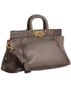 Prada Mud Deerskin Framed Satchel - Lyst