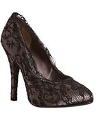 Dolce & Gabbana Grey Satin and Chantilly Lace Pumps - Lyst