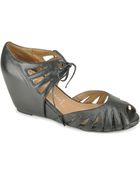 Jeffrey Campbell Shade - Black Leather Cut Out Wedge - Lyst