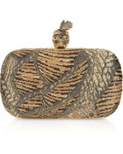 Alexander McQueen Cornhead Skull Jacquard Box Clutch - Lyst