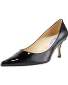 Jimmy Choo Patent Pointed-toe Pump, Black - Lyst