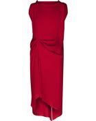 Vionnet V-back Draped Silk Dress - Lyst