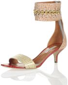 Oscar de la Renta Chain Ankle Detail Sandal - Lyst