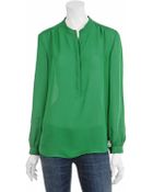 Scoop Button Placket Blouse - Lyst