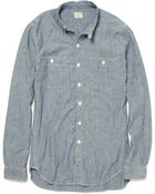 J.Crew Faded Cotton Chambray Shirt - Lyst