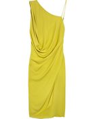 Max Azria Asymmetric Silk-georgette Dress - Lyst