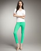 J Brand 811 Mid-rise Skinny Twill Jeans, Bright Green - Lyst