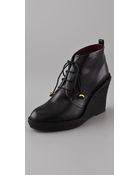 Marc By Marc Jacobs Lace Up Wedge Booties - Lyst