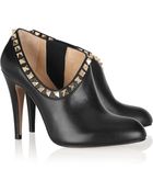 Valentino Studded Leather Ankle Boots - Lyst