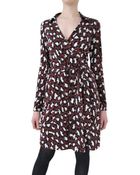 Diane von Furstenberg Printed Silk Jersey Wrap Dress - Lyst